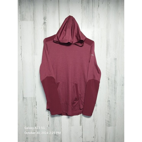 Columbia Omni-Wick Hoodie Burgundy Lightweight Pullover Womens Small - Picture 1 of 6